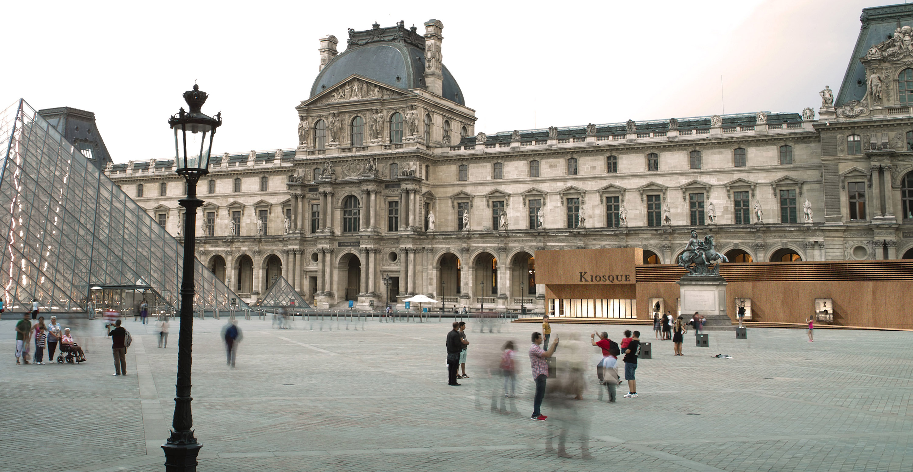 Librairie sur le parvis du Louvre JPDA Jean-Philippe Doré Architecte Paris 